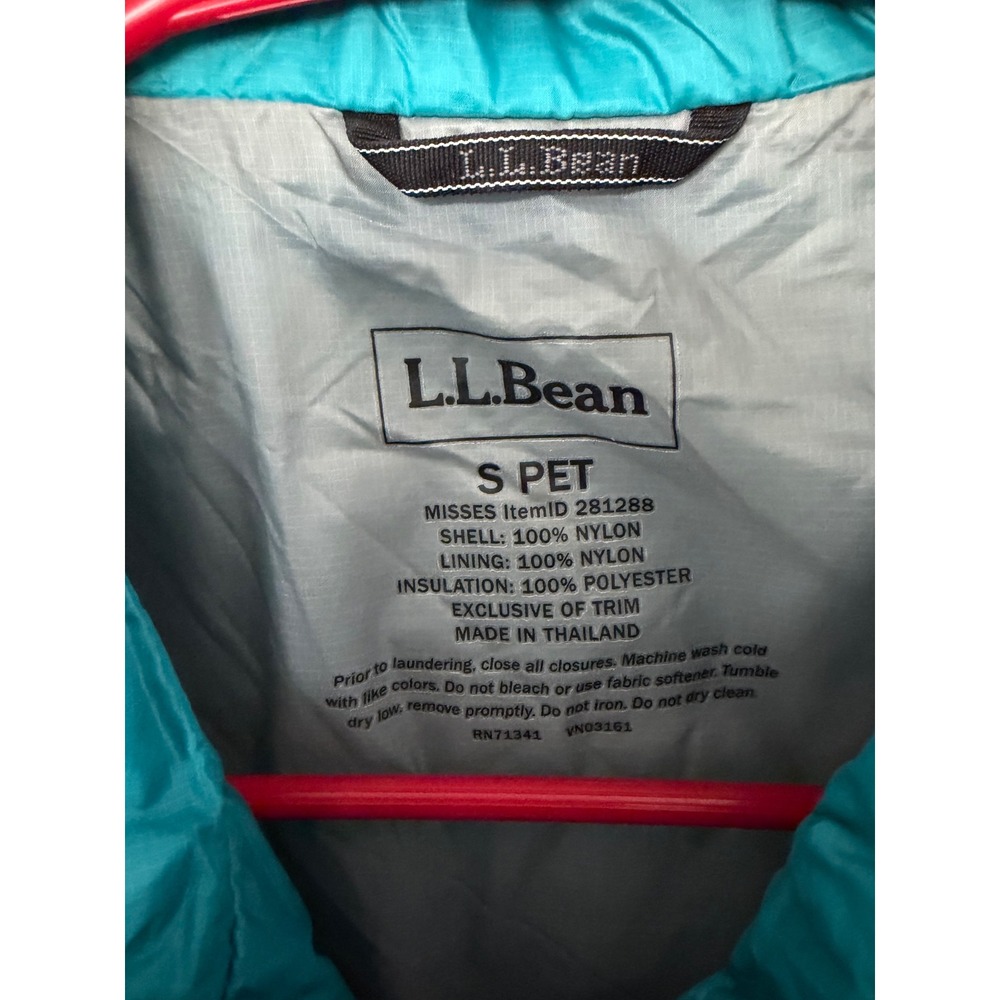 L.L.Bean PrimaLoft Packaway Vest S Teal‎ Quilted Outdoor Hiking Travel Gorpcore - Picture 5 of 10